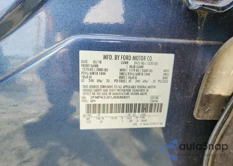 2018 Ford Edge Sel из США, поврежденный, VIN 2FMPK3J91JBB86831